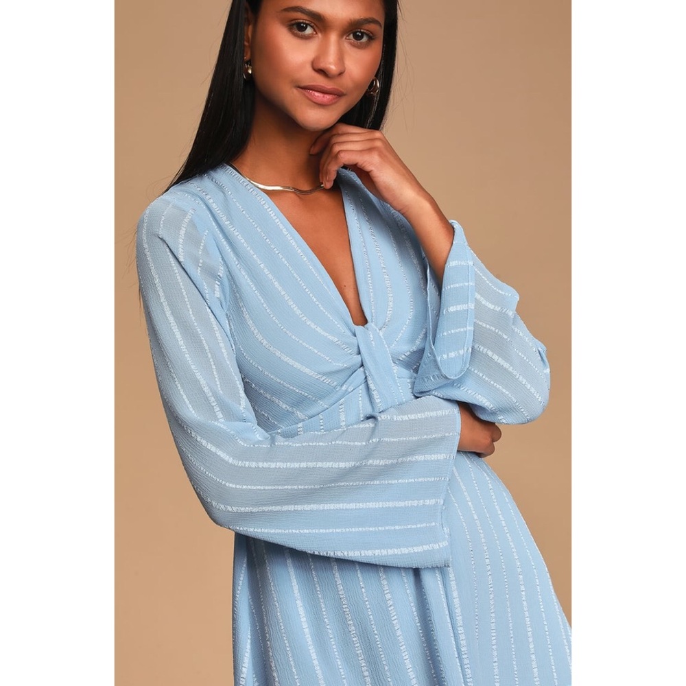 Lulu’s Million Reasons Blue Striped Mini D… - Picture 5 of 15